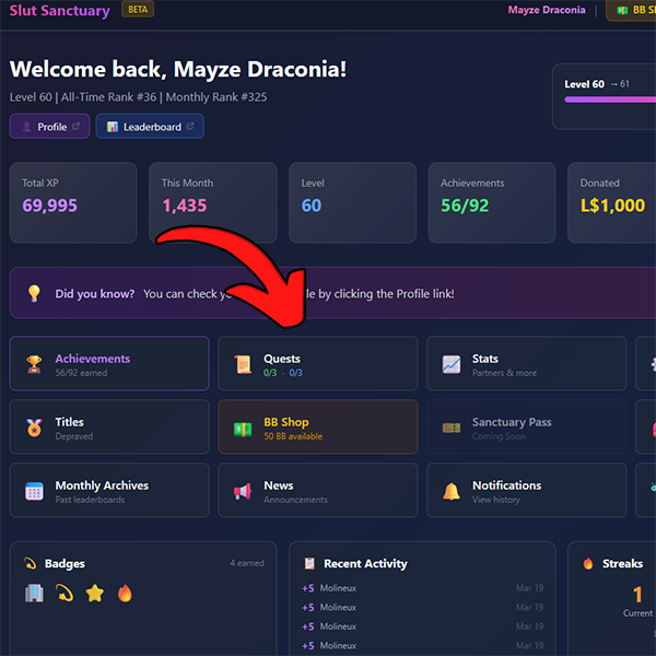 Registration sign in-world